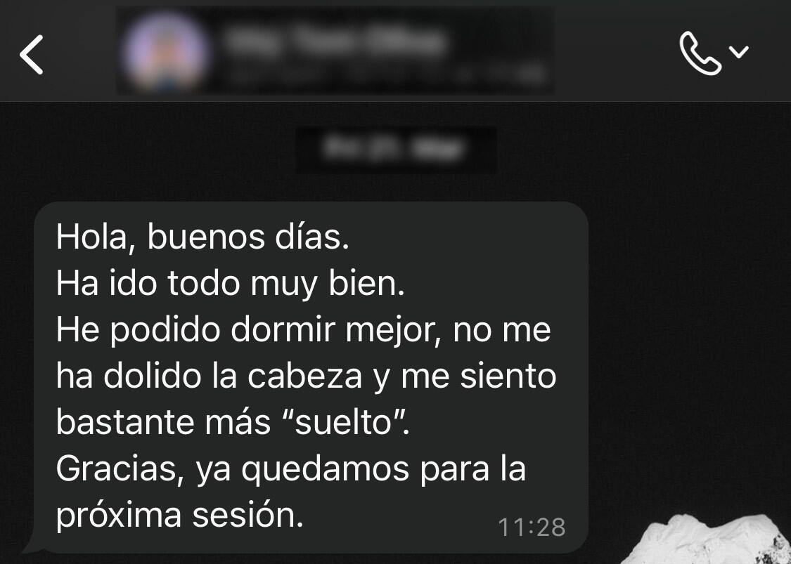 From Spanish: "I've been able to sleep better, I haven't had any headaches and I feel -looser-." -